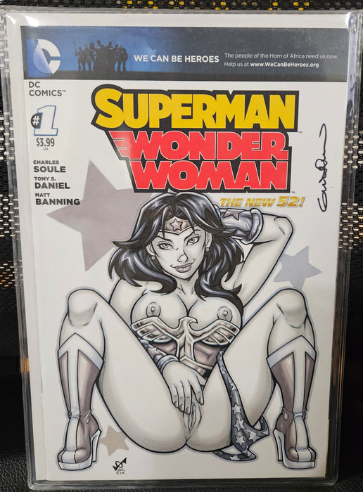 Wonder woman #1 Signed sketch by Garrett  Blair