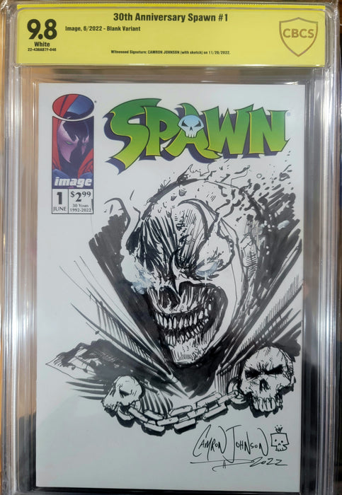 Spawn #1  30th Anniversary Sketch Camron Johnson 9.8 CBCS